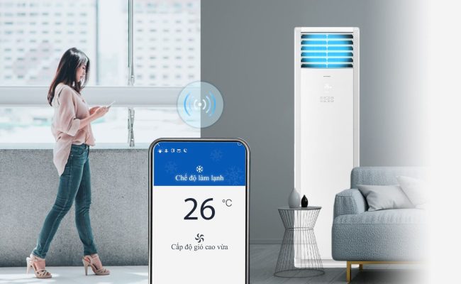 Điều Hòa Tủ Đứng GREE T-Fresh 1 Chiều 18000BTU GVC18AL-K6NNC7A wifi control