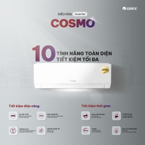 máy lạnh gree cosmo18ci, 18000btu, 1 chiều inverter